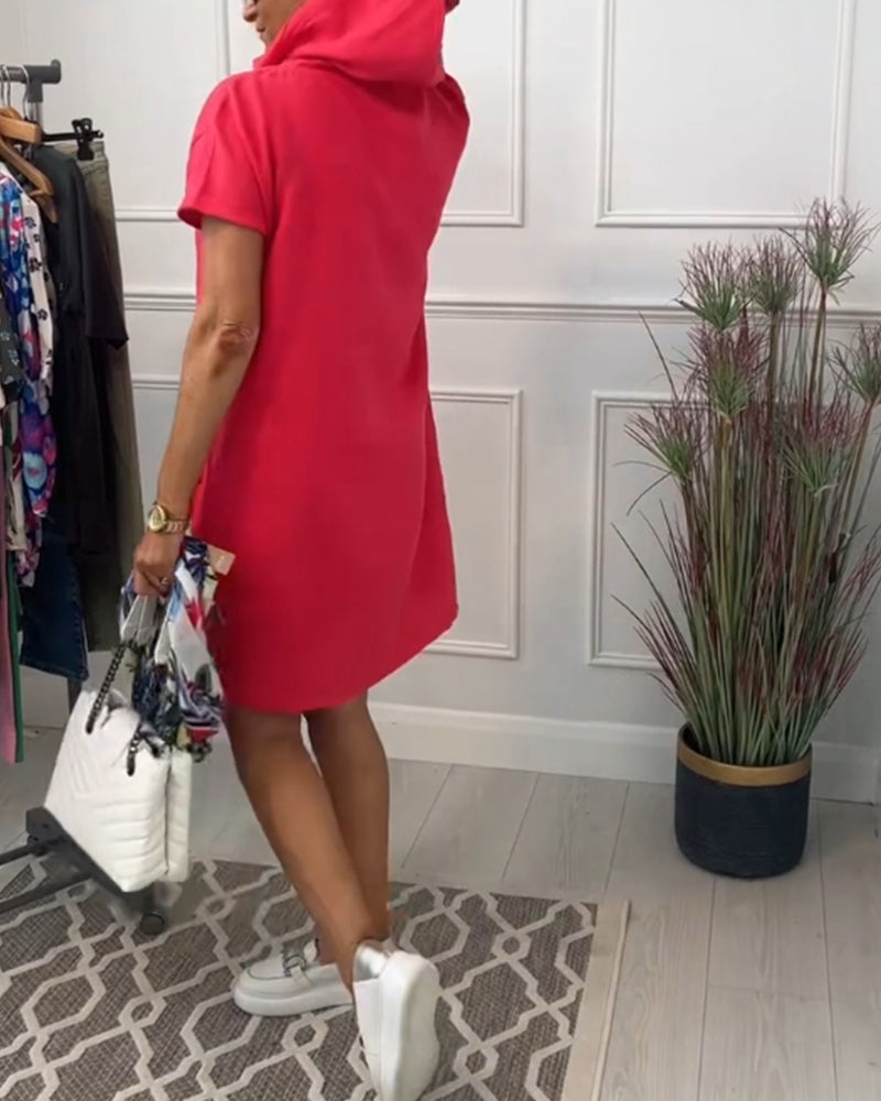 Kalani™ | Casual Effen Jurk Met Capucho
