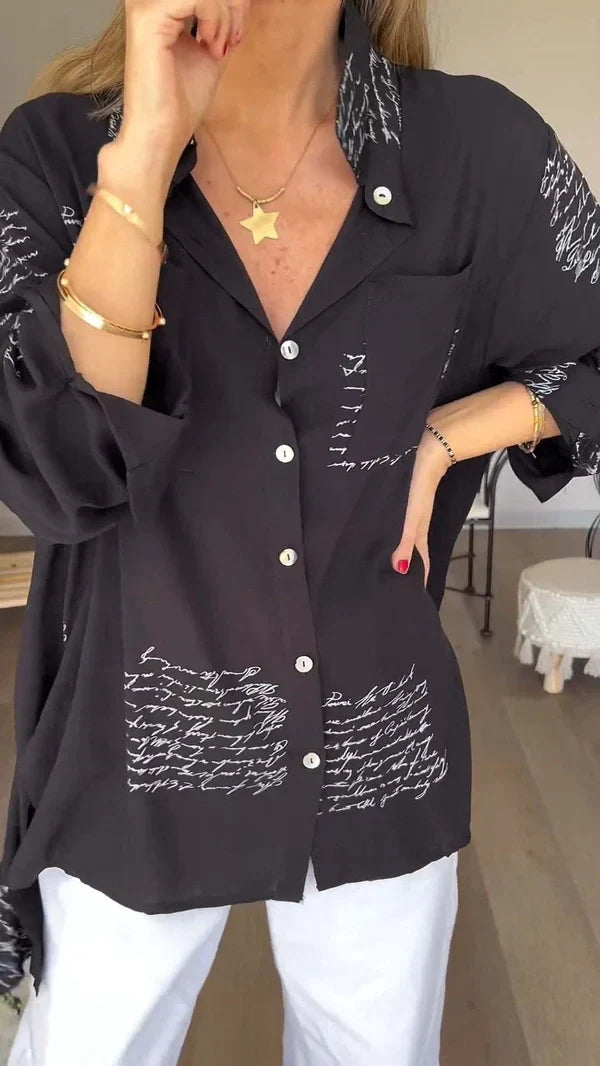 Kinsley™ l Blouse Met Letterprint