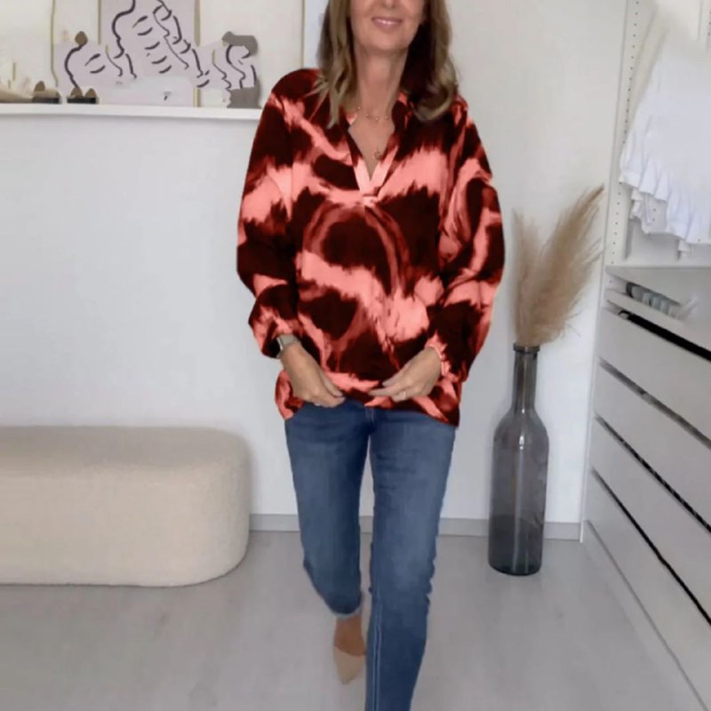 Mae™ | Klassieke Print V-Hals Top