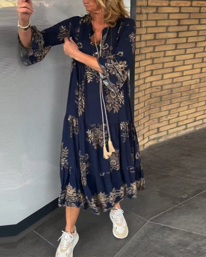 Rosaria™ | Nieuwe Vintage Losse V Hals Jurk