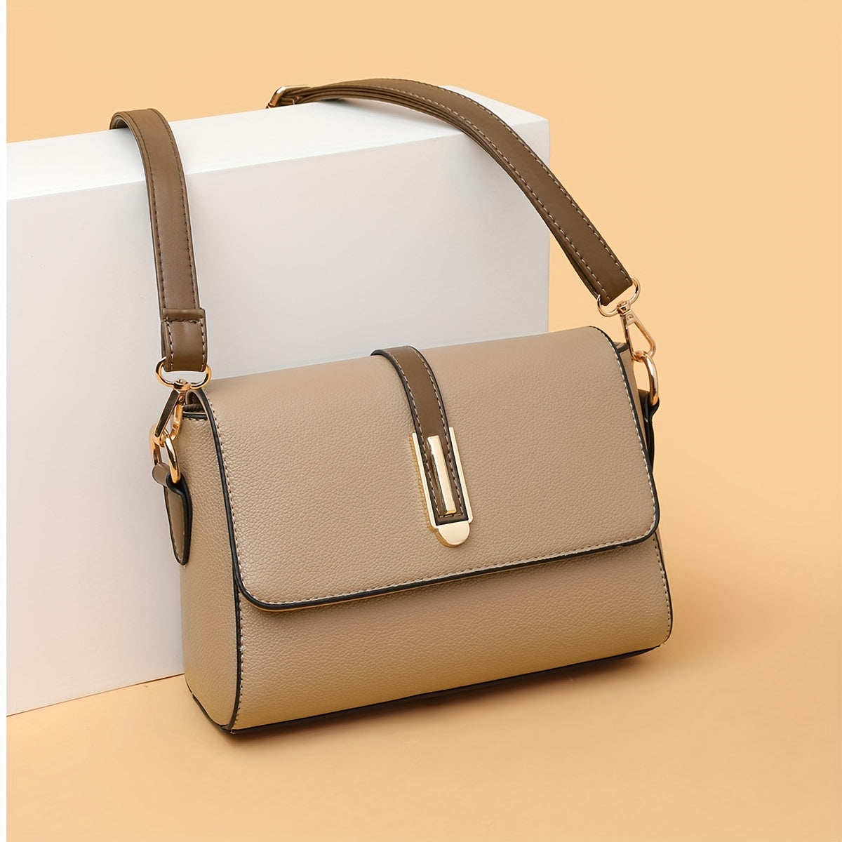 Annemiek™| Retro PU Leren Crossbody Tas met Kleurcontrast