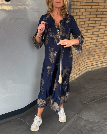 Rosaria™ | Nieuwe Vintage Losse V Hals Jurk