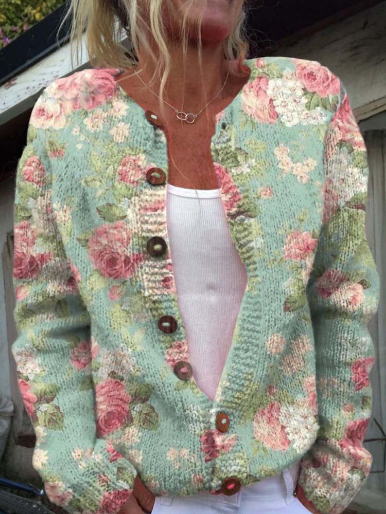 Talia™ | Warme Dames Vest Met Bloemenprint