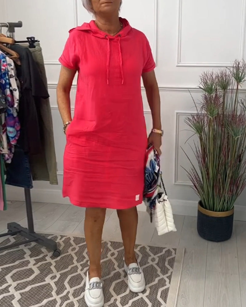Kalani™ | Casual Effen Jurk Met Capucho