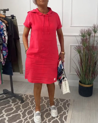Kalani™ | Casual Effen Jurk Met Capucho