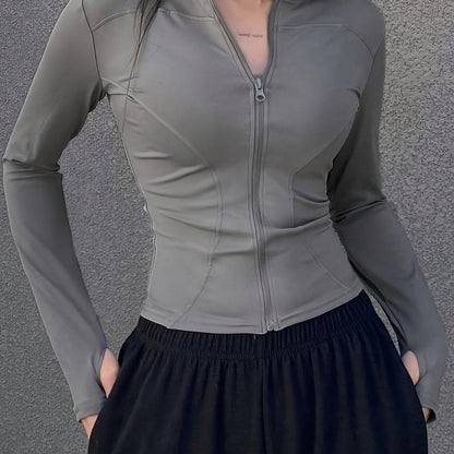 Mela™ | Effen Rollneck T-shirt met Rits