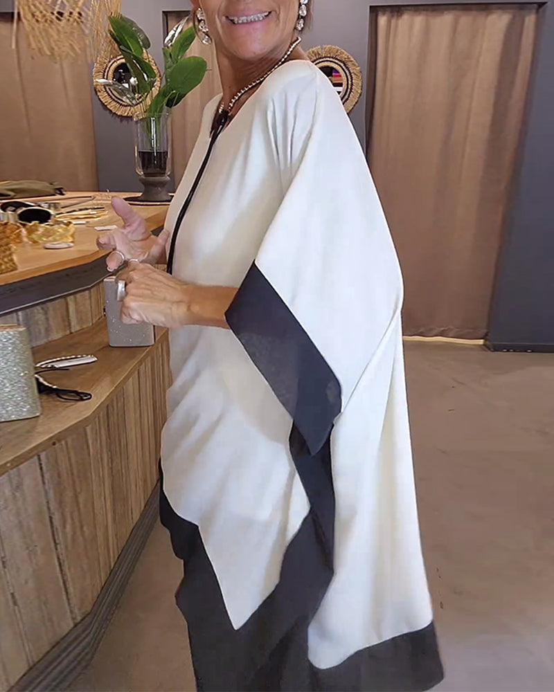 Tonia™ | Losvallende casual blouse in een contrasterende kleur