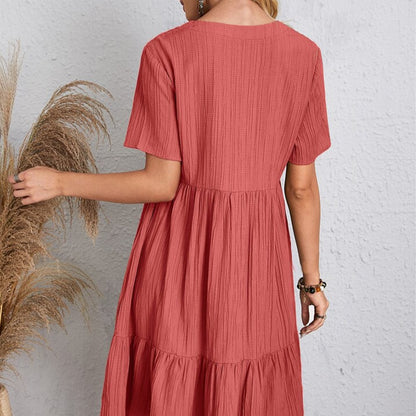 Cina™ l Retro V-hals losse casual jurk
