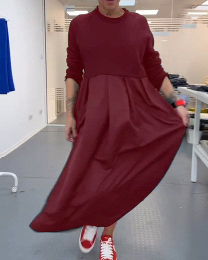 Eloise™ | Casual Popeline Jurk met Volledige Mouwen