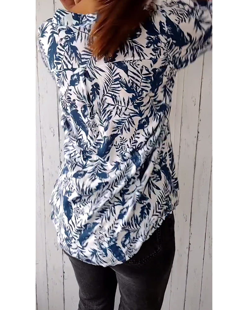 Fimea | Blouse met knoopsluiting en driekwart mouwen
