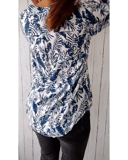 Fimea | Blouse met knoopsluiting en driekwart mouwen
