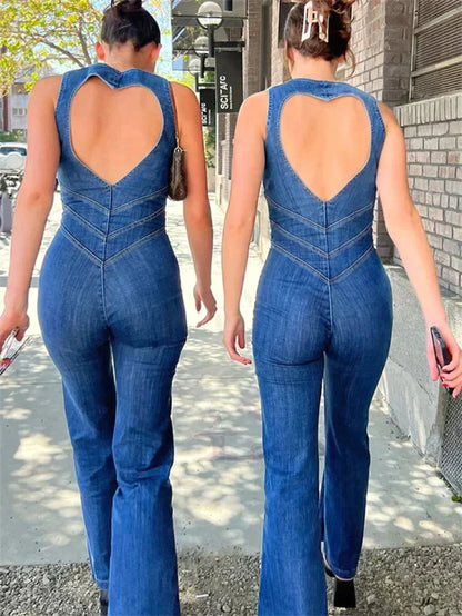 Liza ™ l Retro bodycon jumpsuit zonder rug