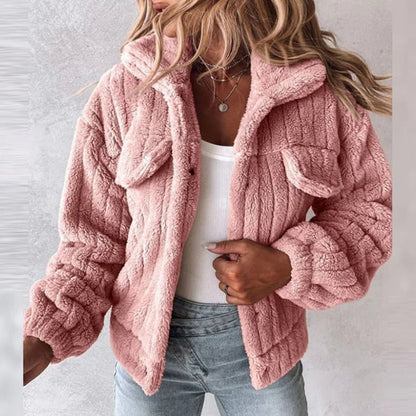 Dana™ l Turndown teddyjas met knoopsluiting en kraag