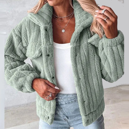Dana™ l Turndown teddyjas met knoopsluiting en kraag