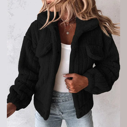 Dana™ l Turndown teddyjas met knoopsluiting en kraag