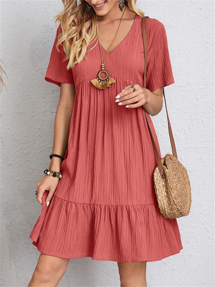 Cina™ l Retro V-hals losse casual jurk