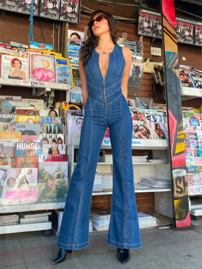Liza ™ l Retro bodycon jumpsuit zonder rug