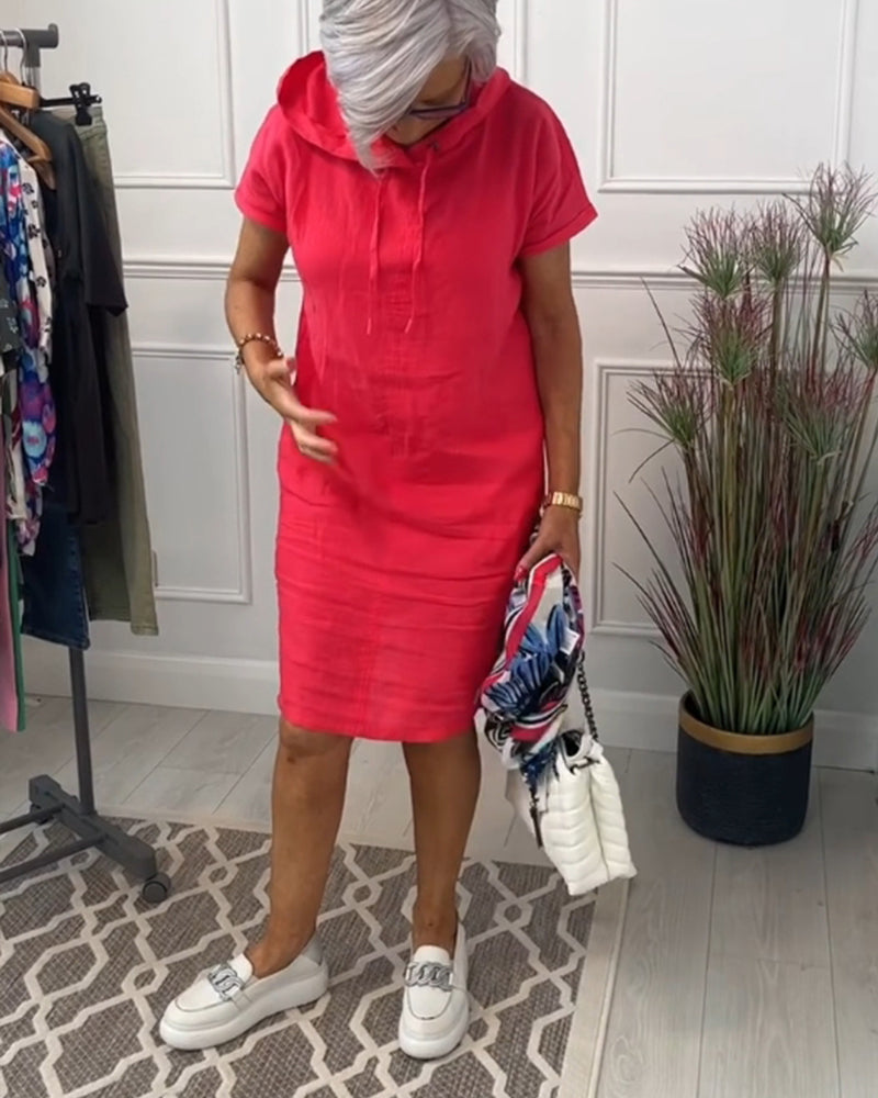 Kalani™ | Casual Effen Jurk Met Capucho