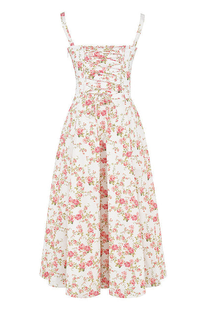Carmen™ | Roze taille vormende midi-jurk
