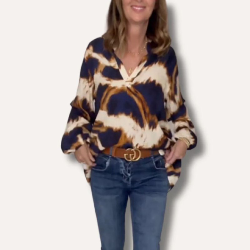 Mae™ | Klassieke Print V-Hals Top