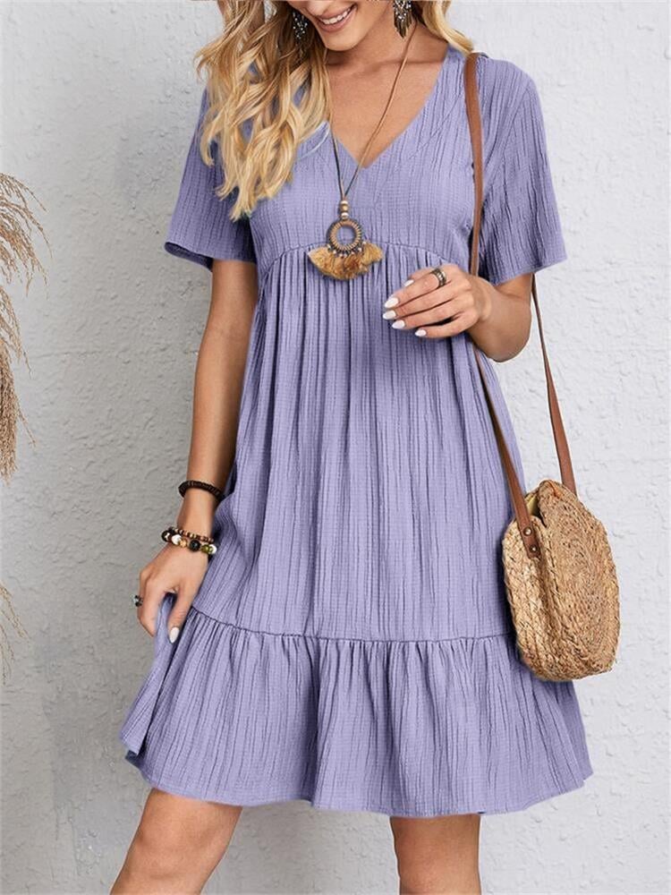 Cina™ l Retro V-hals losse casual jurk