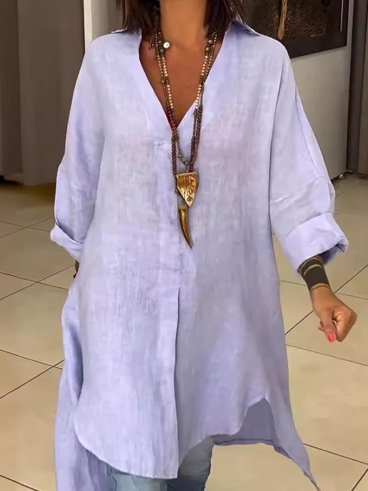Martha™ l Blouse met lange mouwen met V-hals