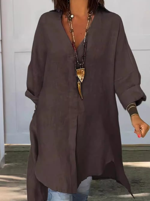 Martha™ l Blouse met lange mouwen met V-hals