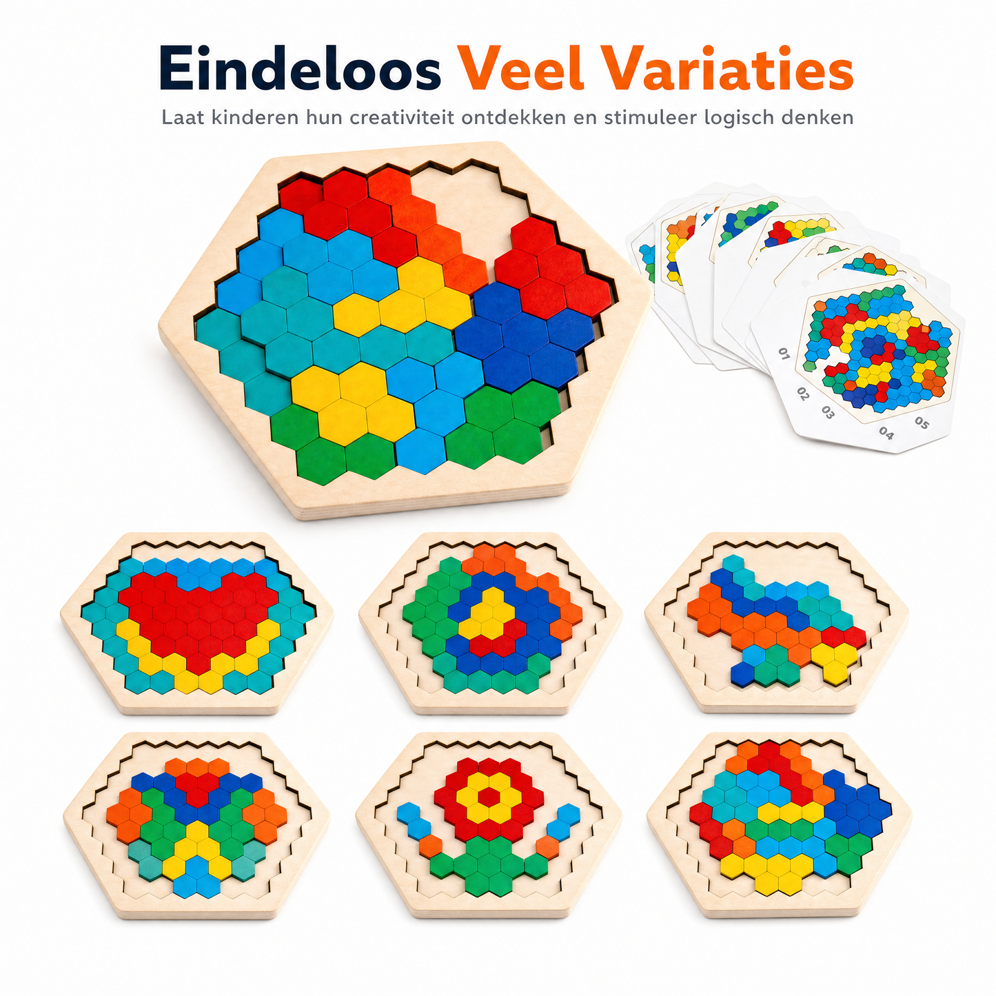 Houten Hexagon IQ Puzzel