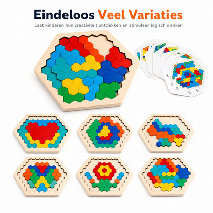 Houten Hexagon IQ Puzzel