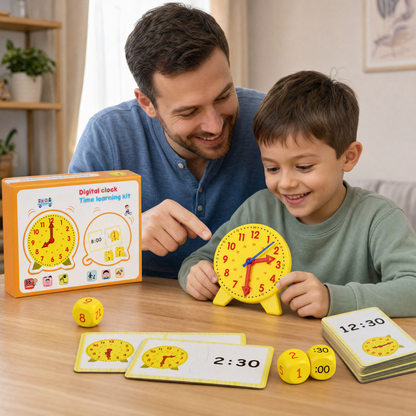 Montessori Klok Leerspel – Houten Educatief Tijd Leer Speelgoed