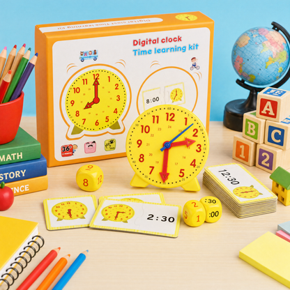 Montessori Klok Leerspel – Houten Educatief Tijd Leer Speelgoed