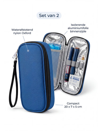 Insuline Koeltas – 2 Stuks Medicatie Koel Etui voor Onderweg