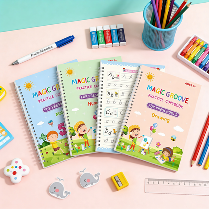 Magische schrijfboek voor Kinderen – Letters & Cijfers Leren Schrijven