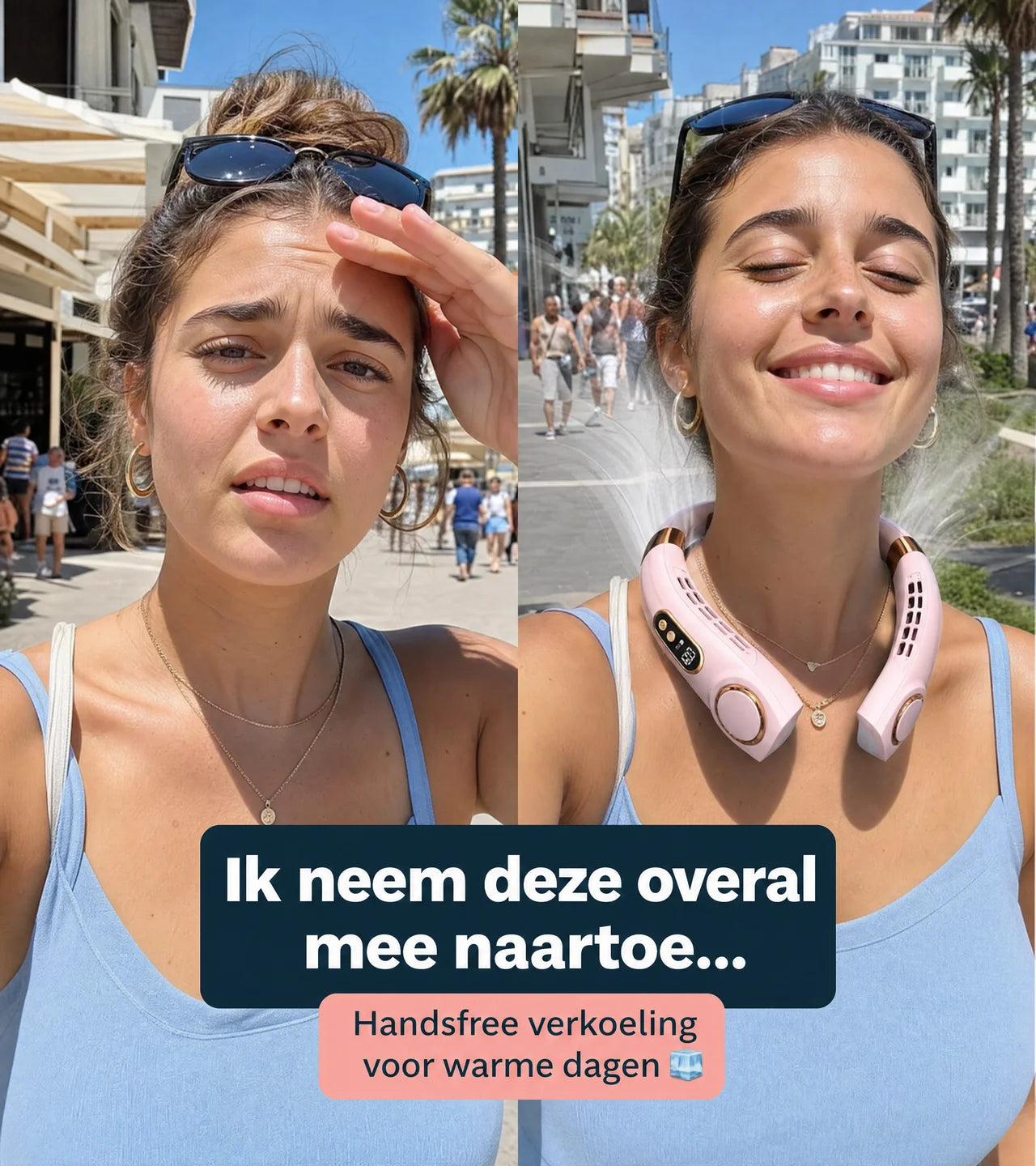 Draagbare Nekventilator – Oplaadbaar & Handsfree