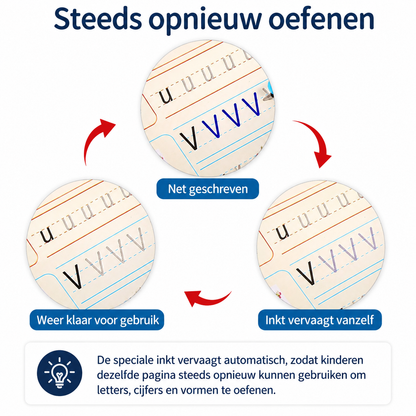 Magische schrijfboek voor Kinderen – Letters & Cijfers Leren Schrijven