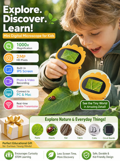 Digitale Kindermicroscoop – Educatief Speelgoed met Scherm & LED