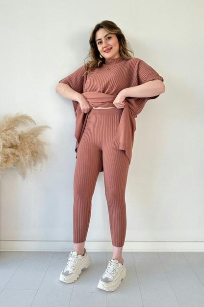 Melanie™| Gebreid Shirt met Ronde Hals en Broek