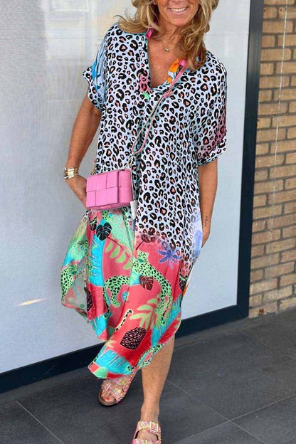 Phoebe™ | Casual Jurk Met Luipaardprint En Korte Mouwen