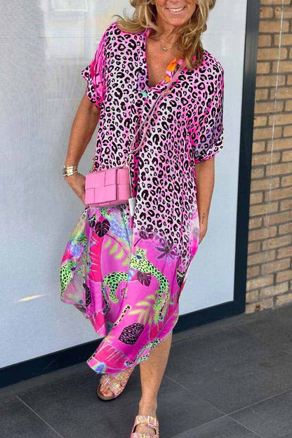 Phoebe™ | Casual Jurk Met Luipaardprint En Korte Mouwen