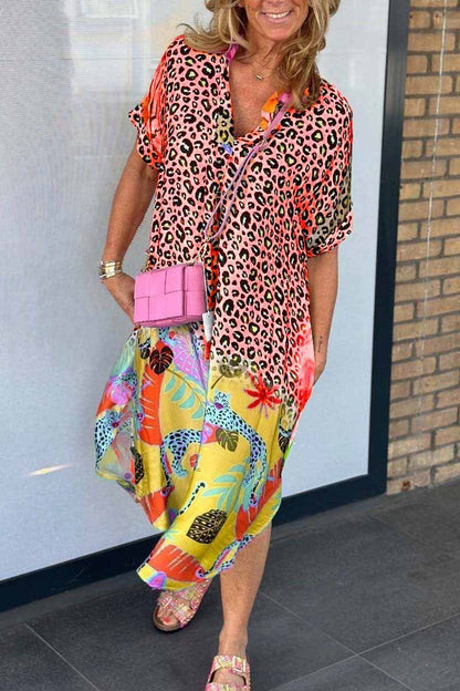 Phoebe™ | Casual Jurk Met Luipaardprint En Korte Mouwen