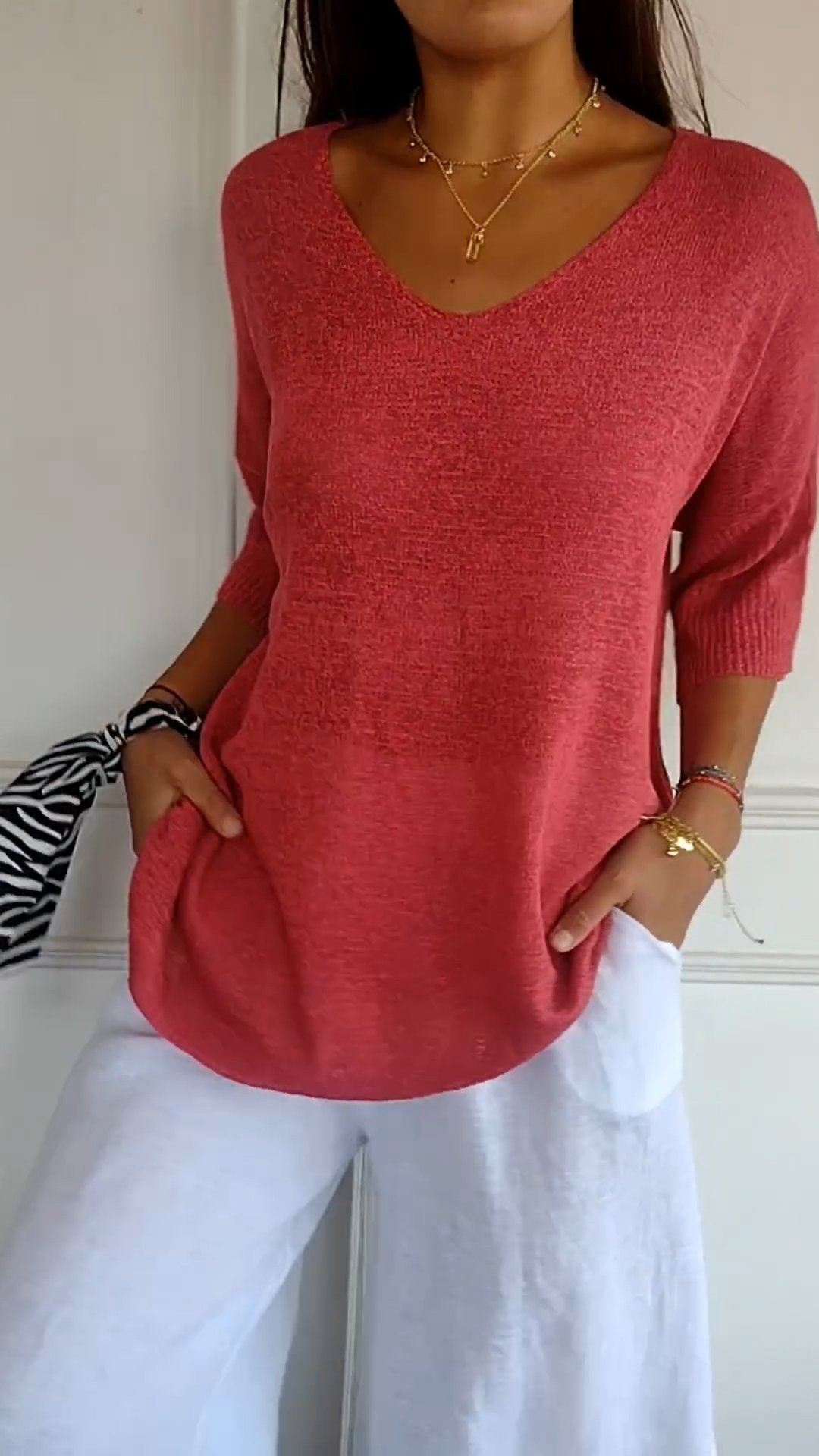 Madilyn™ l Modieuse Effen Gebreide Top (1+1 GRATIS)