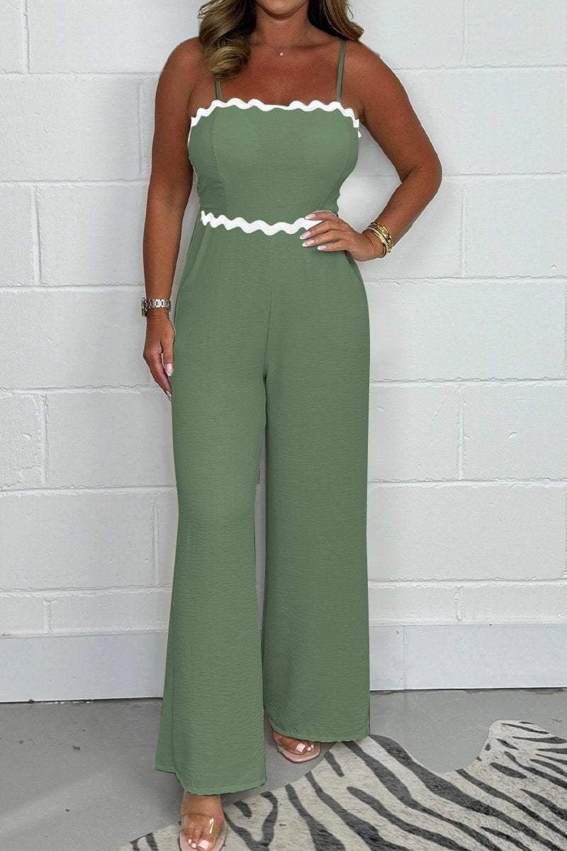 Lorina™ | Jumpsuit met golvende randen en spaghettibandjes