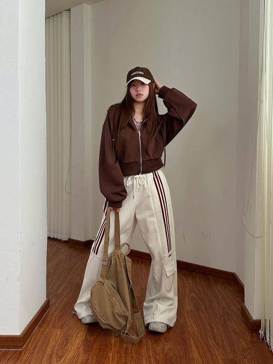 Sela™ l American retro wijde pijpen broek