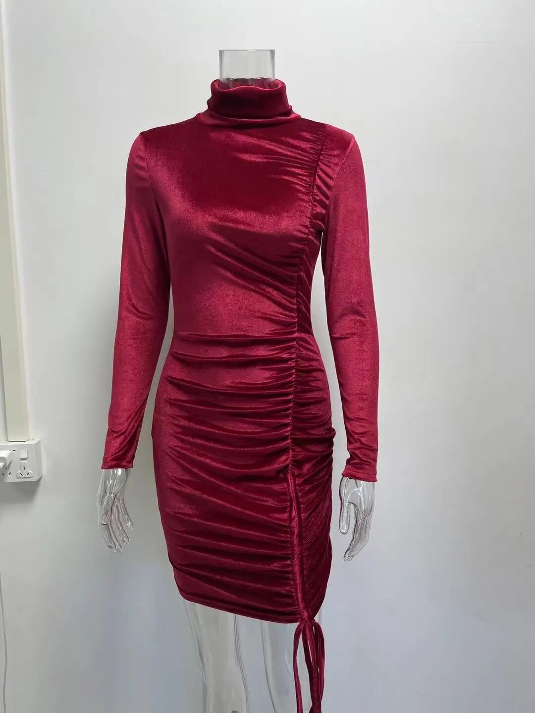 Merel™ l Elegante fluwelen jurk met koord