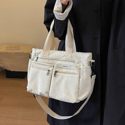 Claire™ | Klassieke draagtas in ribfluweel met grote capaciteit