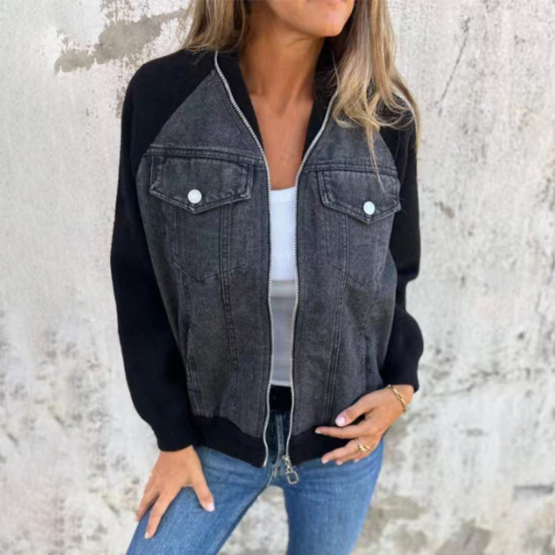 Aaliyah™ | Dames Spliced Denim Jack