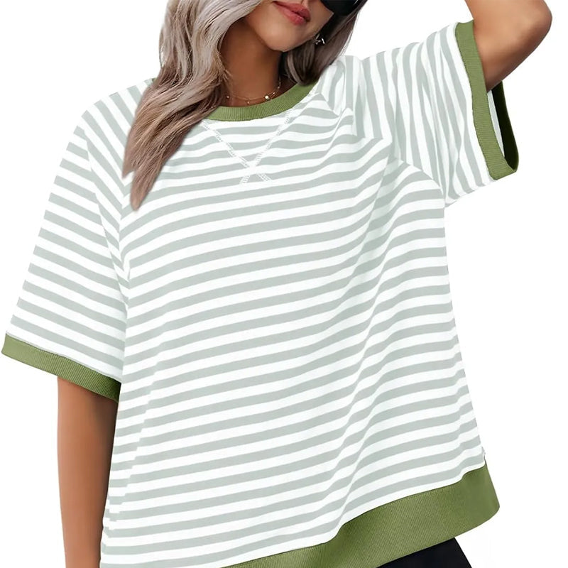 Amber™ | Oversized Gestreepte T-Shirt