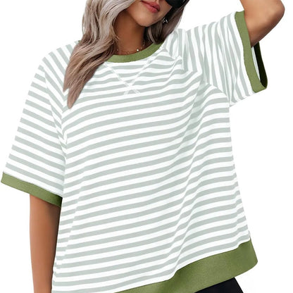 Amber™ | Oversized Gestreepte T-Shirt