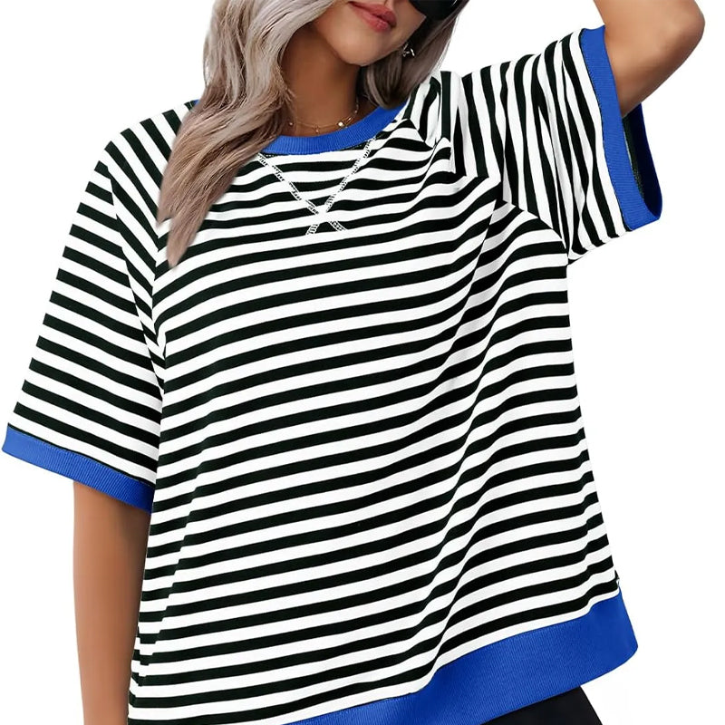 Amber™ | Oversized Gestreepte T-Shirt