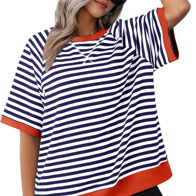 Amber™ | Oversized Gestreepte T-Shirt